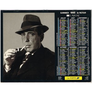 CALENDRIER 1995 HUMPHREY BOGART VERSO