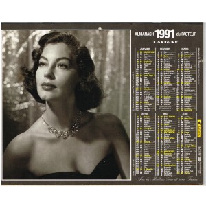 CALENDRIER  1991 A. GARDNER  RECTO