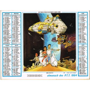 CALENDRIER 1984 IL ETAIT UNE FOIS L'ESPACE - RECTO