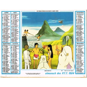CALENDRIER 1984 IL ETAIT UNE FOIS L'ESPACE - VERSO