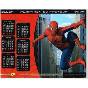 CALENDRIER SPIDER - MAN 2008  RECTO