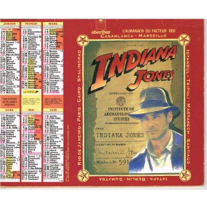 CALENDRIER  1991 INDIANA JONES - RECTO
