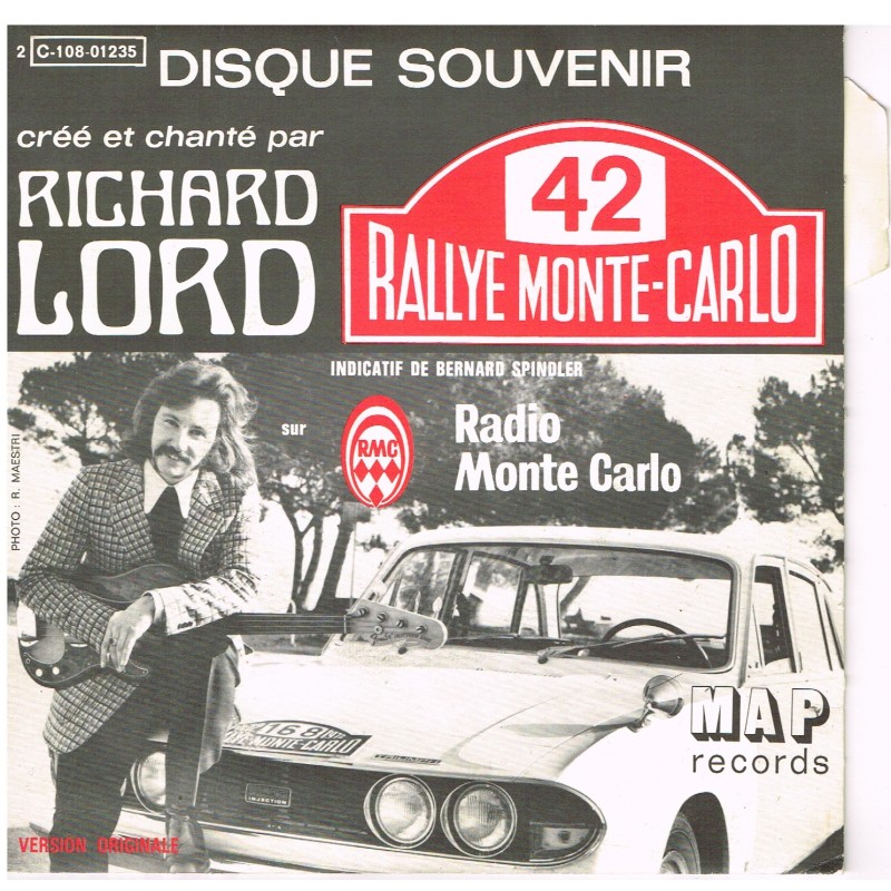 DISQUE SOUVENIR PUBLICITAIRE 42 RALLYE MONTE-CARLO
