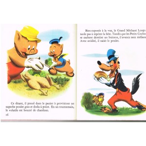 LES ALBUMS ROSES - TROIS PETITS COCHONS CAMPEURS  PAGES INTERIEURES