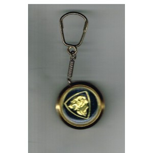 PORTE CLEF PEUGEOT LOGO TÊTE DE LION CERCLE OR - RECTO
