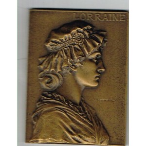 MEDAILLE LORRAINE bronze en relief ; recto