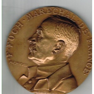 MEDAILLE MARECHAL FOCH BRONZE EN RELIEF : recto