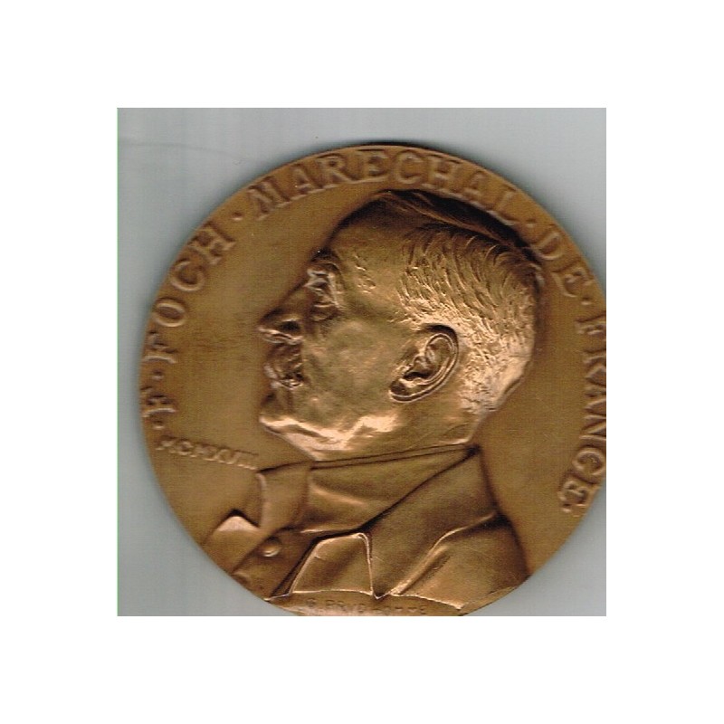 MEDAILLE MARECHAL FOCH BRONZE EN RELIEF : recto