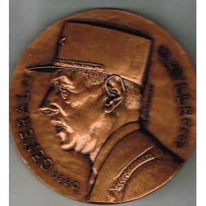 MEDAILLE MEMORIAL DU GENERAL DE GAULLE BRONZE - recto
