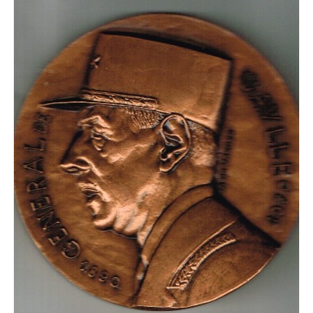 MEDAILLE MEMORIAL DU GENERAL DE GAULLE BRONZE - recto