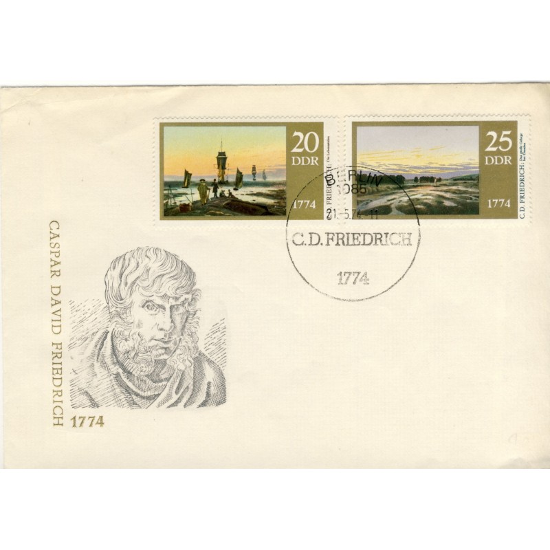 caspar-david-friedrich-timbres-et-obliteration-1er-jour-allemands