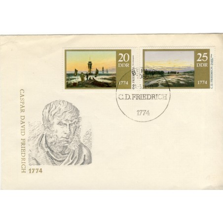 caspar-david-friedrich-timbres-et-obliteration-1er-jour-allemands